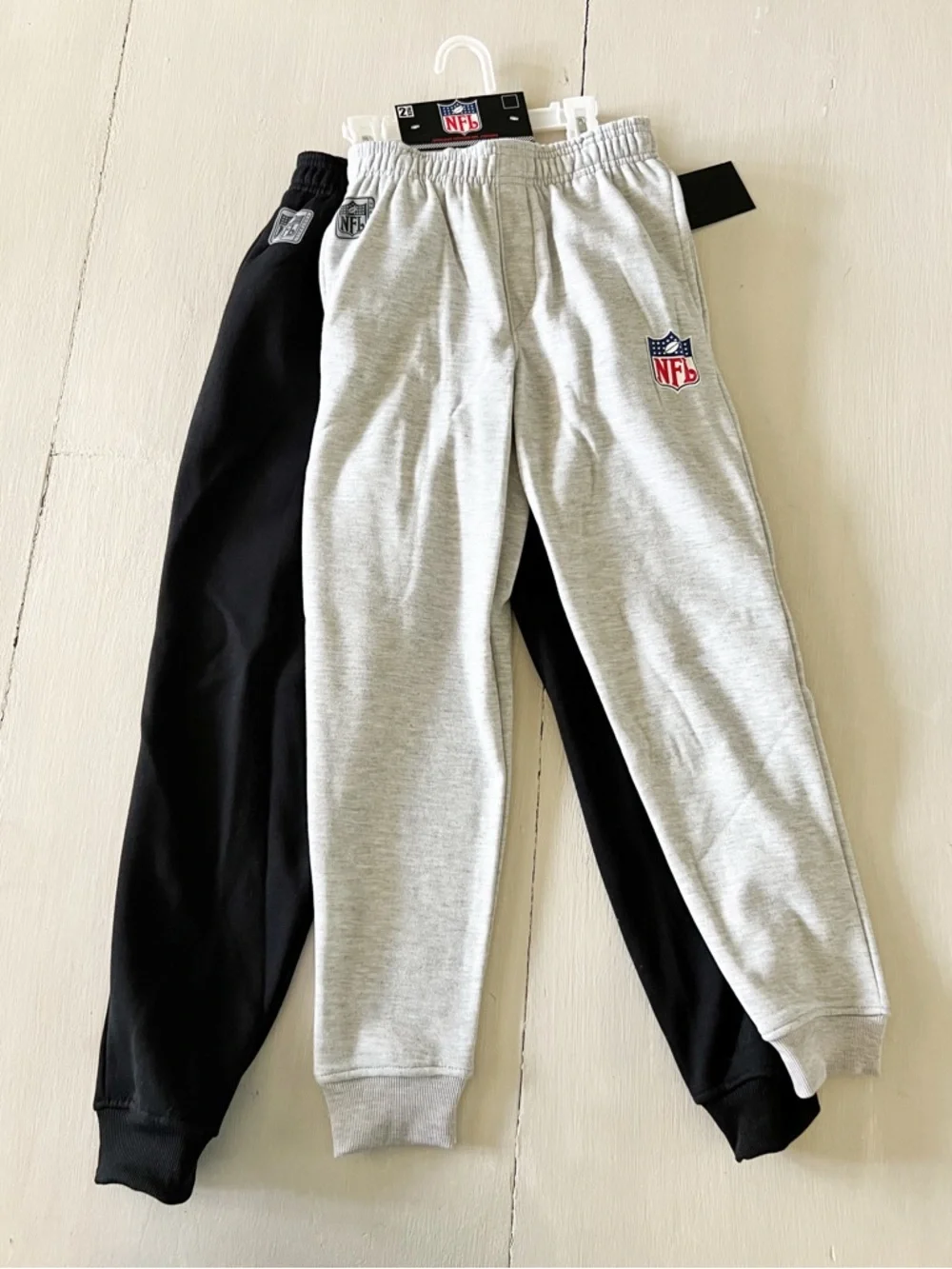 NWT NFL Boys Jogger Sweatpants 2 Pack Size 14/16 Black Gray